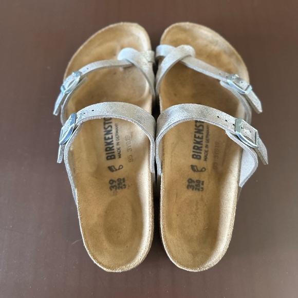 Women’s Silver Birkenstock Sandals, worn ONCE, size 39 (US 8) - Picture 3 of 4